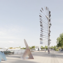 simulare 3D Memorialul Ivan Patzaichin, coloana cu pagăi